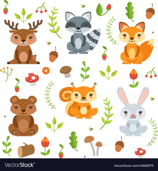 Зверюшка в лесу векторный