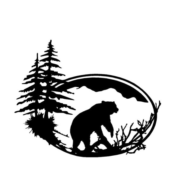 Силуэт медведя в лесу
