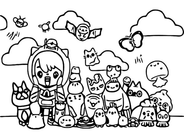 Много черно белых картинок на одном листе