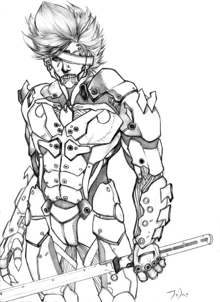 Раскраска Raiden Metal Gear Rising