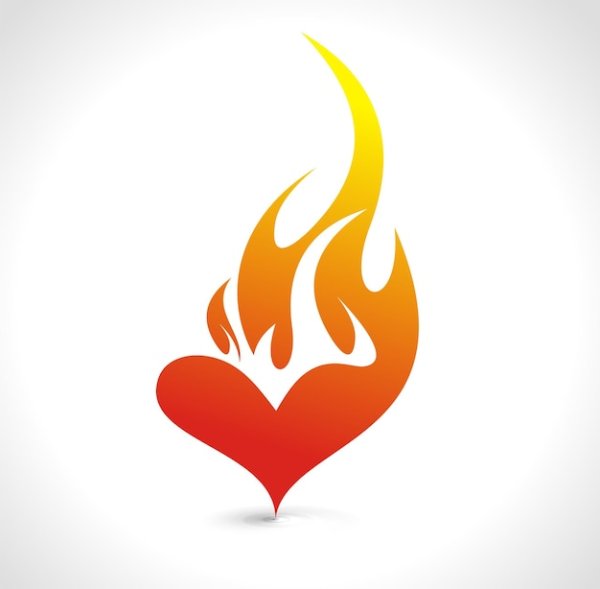 Огненное сердце тату