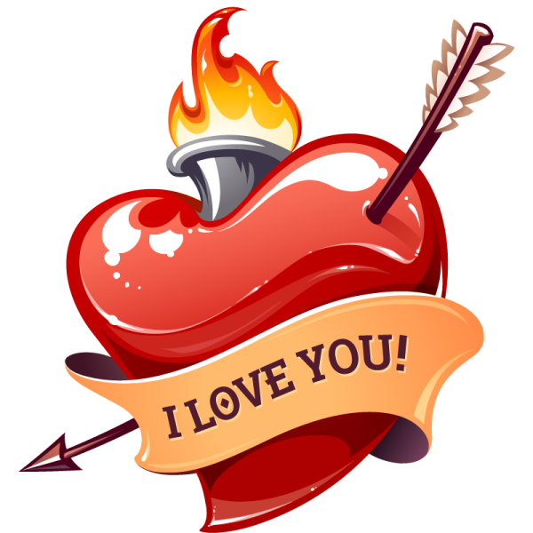 Наклейки сердце со стрелой