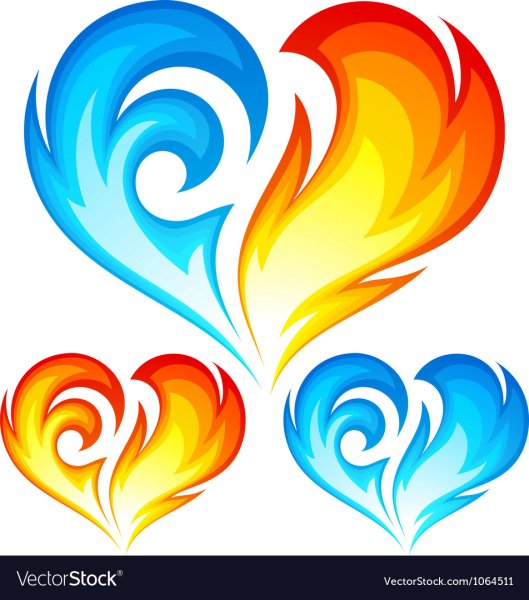 Огненное сердце вектор