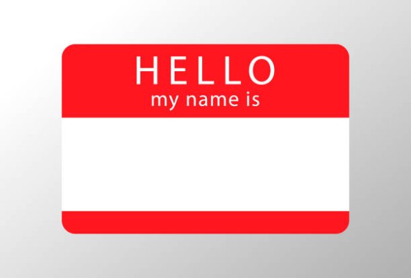 Пустая наклейка hello my name is