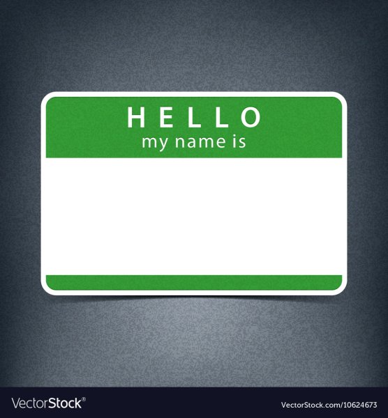 Green name tag