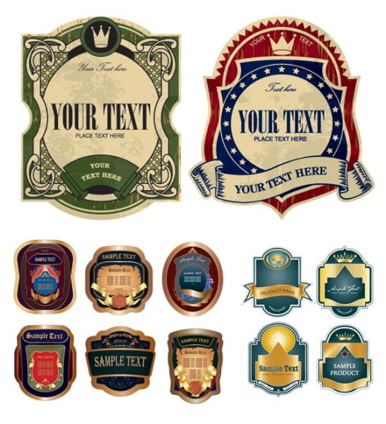 Ретро этикетки вектор