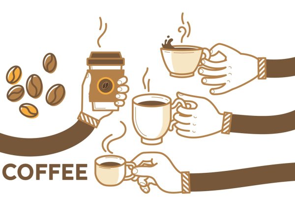 Кофе в руке вектор