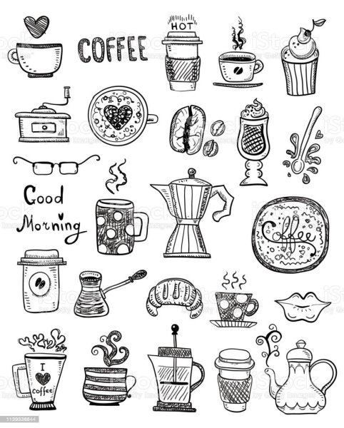 Маленькие рисунки кофе