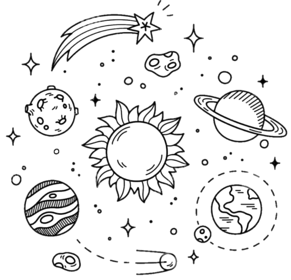 Рисунки космоса для срисовки