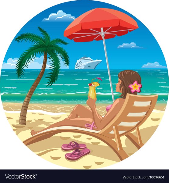 Отдых на пляже иллюстрация