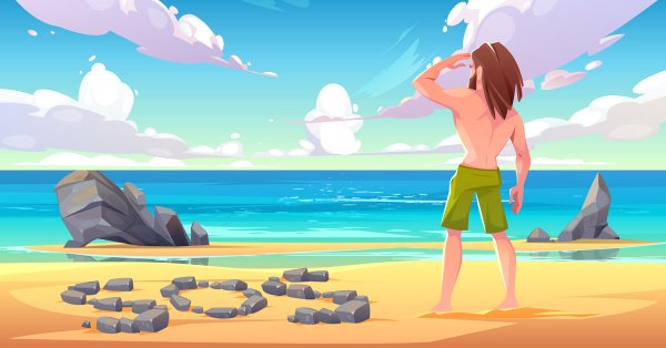 Человек на острове картинка