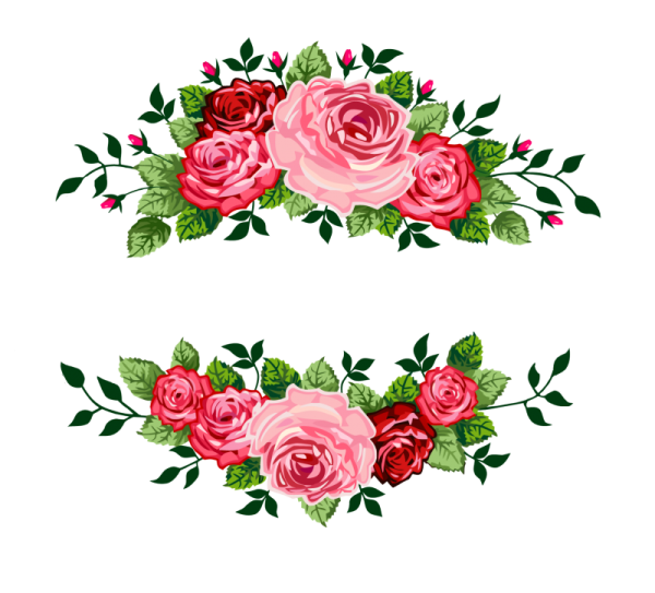 Акварельные цветочные бордюры