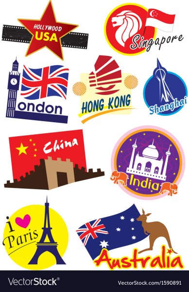 Наклейки на чемодан вектор