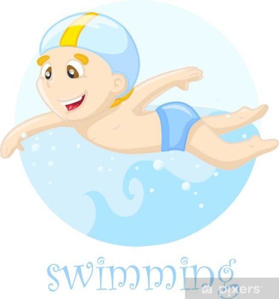 Пловец мультяшный