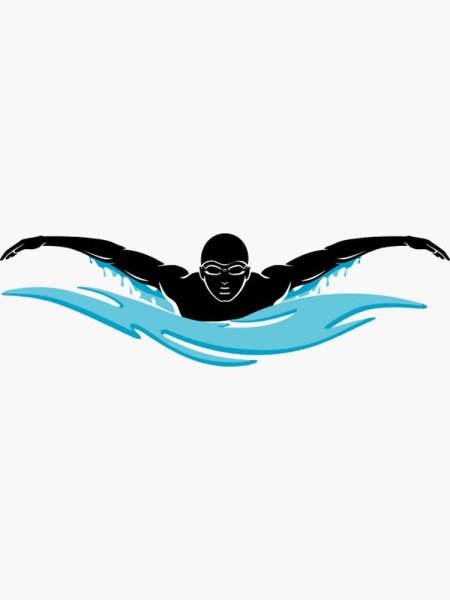 Пловец черно белый