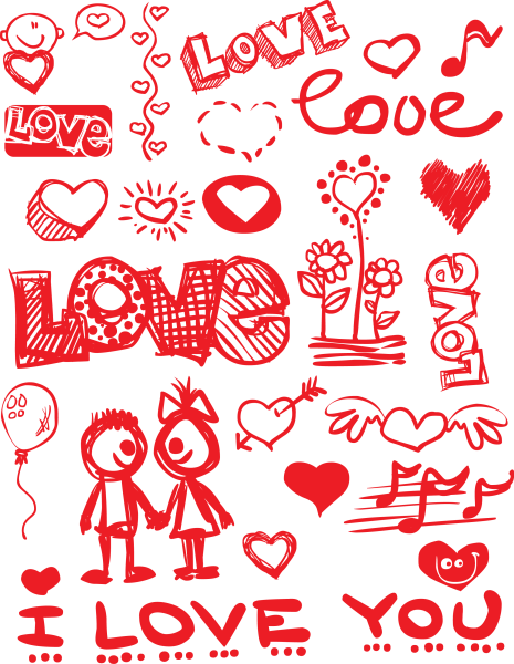 Наклейки на день Святого Валентина