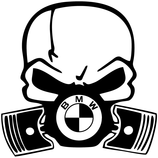Наклейка череп BMW