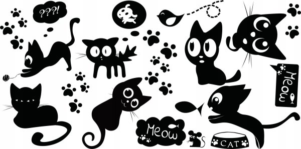 Наклейки на стену кошки