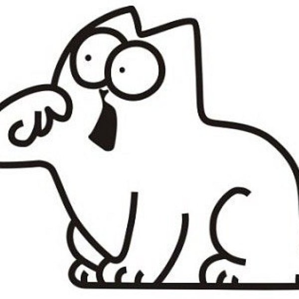 Картинки для срисовки кот Саймон