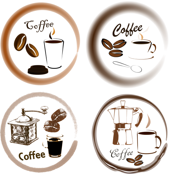 Две чашки кофе на белом фоне