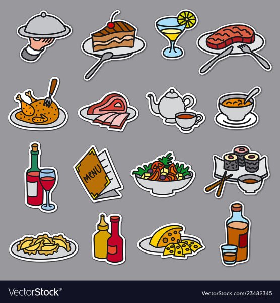 Стикеры еды в лагере