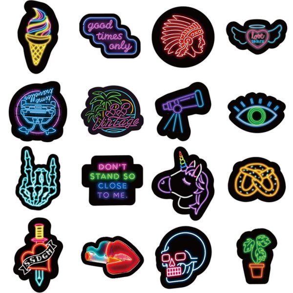 Наклейки в неоновом стиле