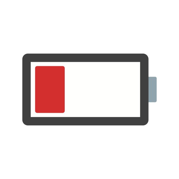 Разряженная батарейка иконка