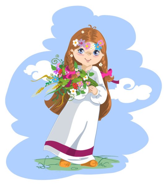 Девушка Весна мультяшка