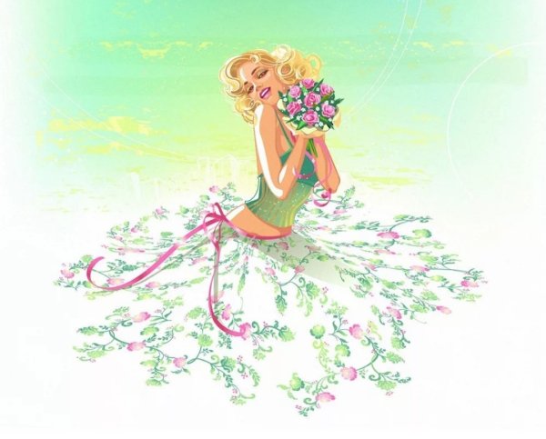 Открытка для яркой девушки