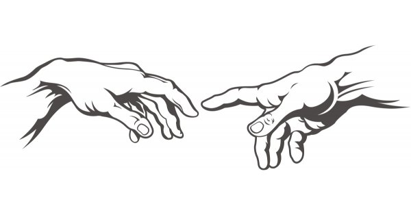 Микеланджело Сотворение Адама вектор