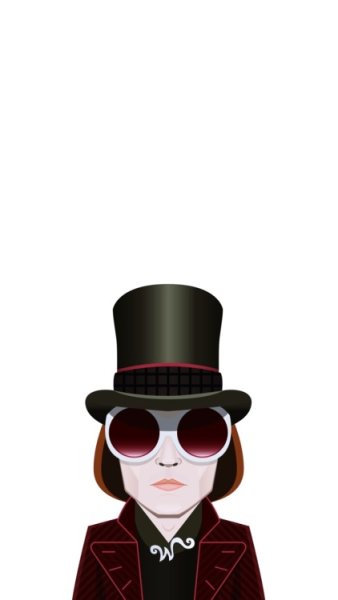 Вилли Вонка на прозрачном фоне