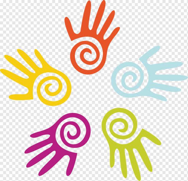 Цветные ладошки в сердце