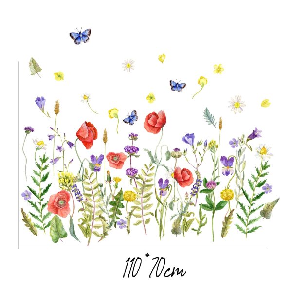 Наклейка - полевые цветы