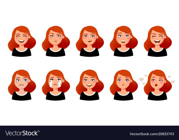 Векторные эмоции женские