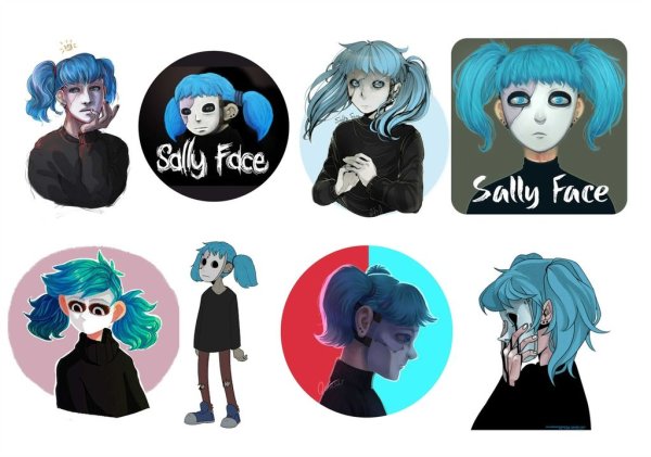 Наклейки Салли фейс