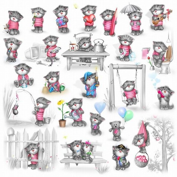 Календарь с мультяшными котами