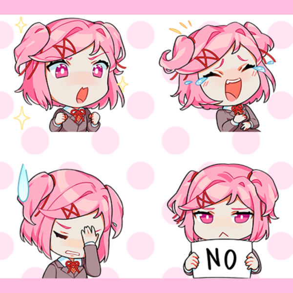 DDLC Чиби Стикеры Нацуки