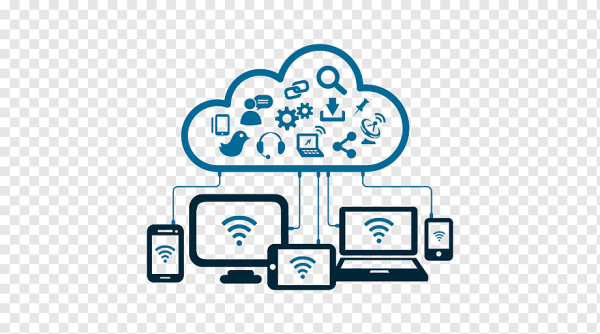 Человек за компьютером вектор