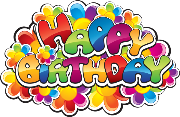 Красочная надпись с днем рождения