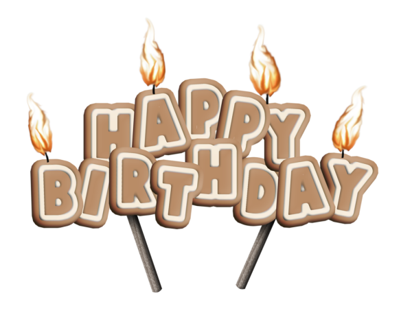 Надпись Happy Birthday на прозрачном фоне для фотошопа