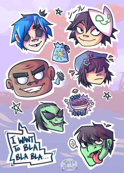 Стикеры гориллаз