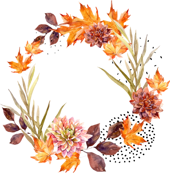 Осенний венок акварель
