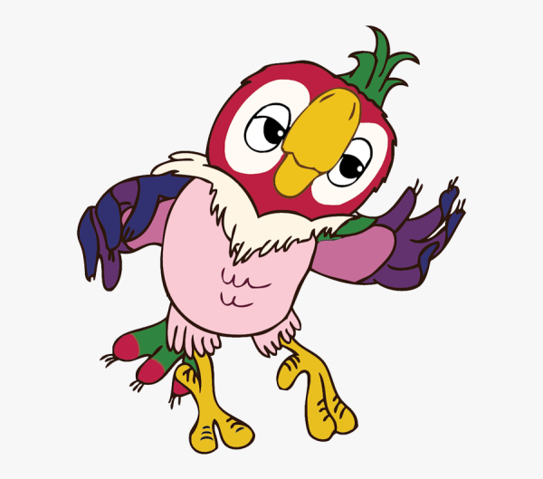 Попугай Кеша на белом фоне