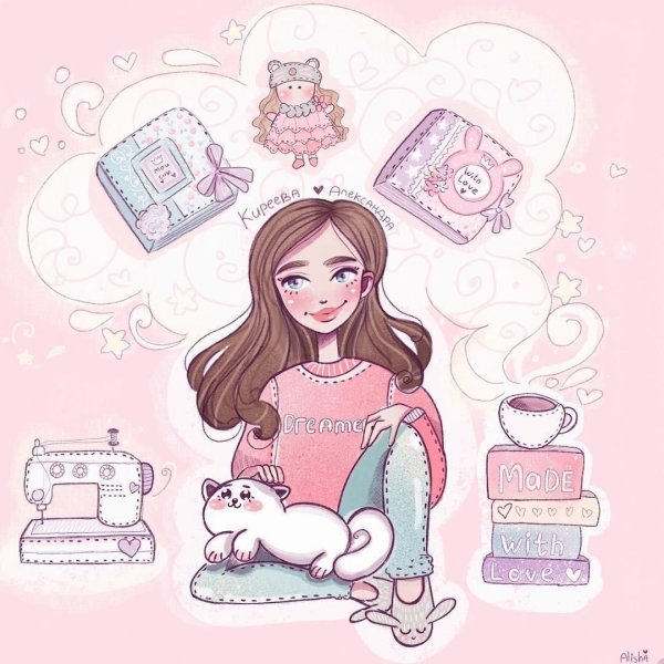 Стикеры милые девочки