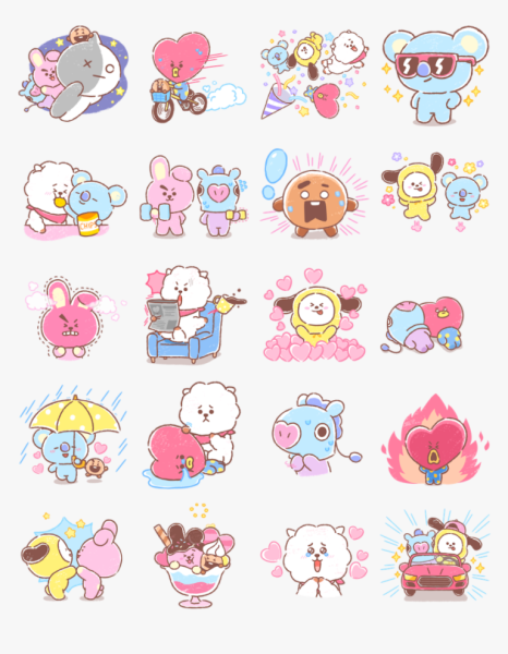 Bt21 наклейки