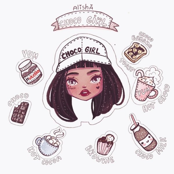 Стикеры для скетчбука девочки