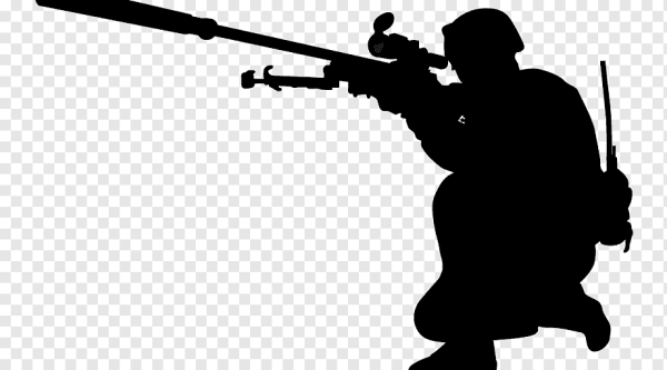 Силуэт солдата с оружием