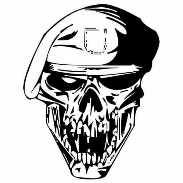 Череп с черным беретом