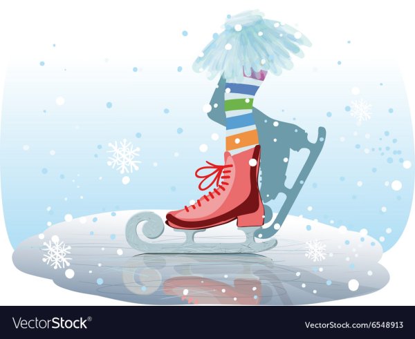 Новогодние векторные изображения на коньках