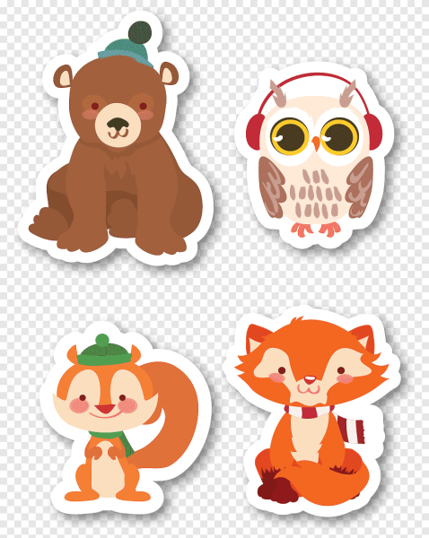 Новогодние Стикеры животные